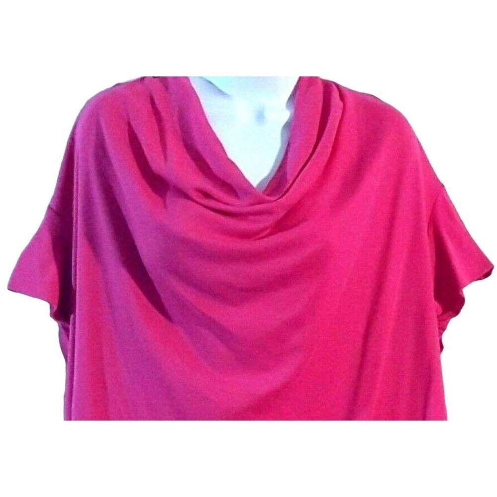 Lane Bryant Top Size 22/24 Pink Cowl Neck Short Sleeve Tab Sleeve T-shirt NEW - Picture 2 of 8
